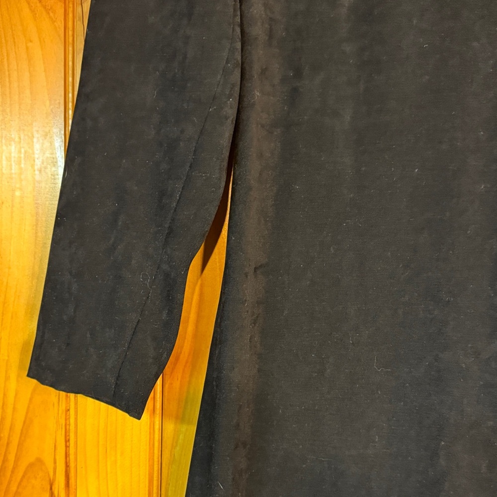 Classic Black Suede Long Sleeve Maxi Dress - Picture 3 of 8